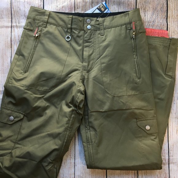 Roxy Snowboard Army Green SnowPants size Small - Picture 3 of 9